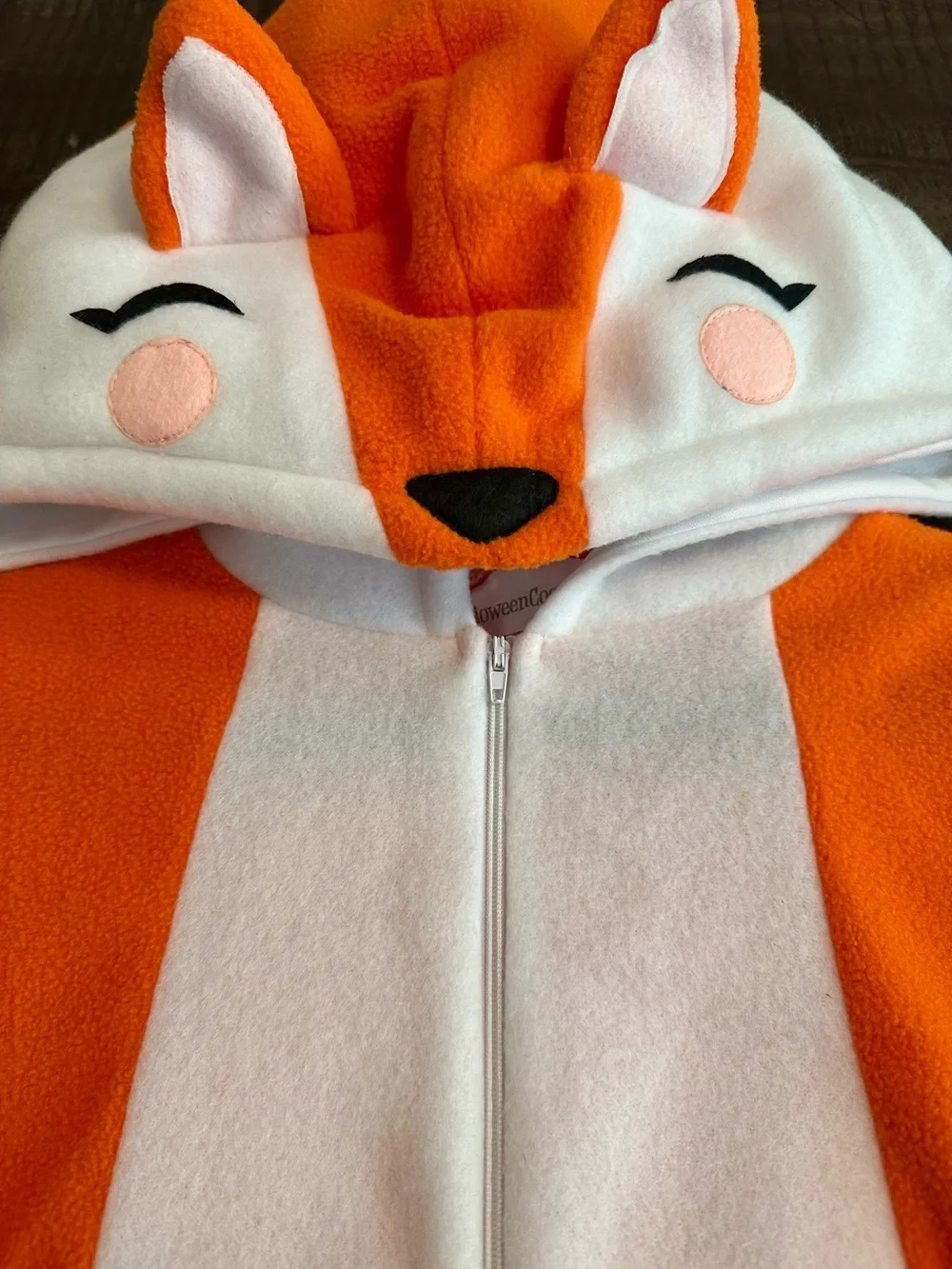 Kids Orange Fox Onesie Costume, XS (4-5)